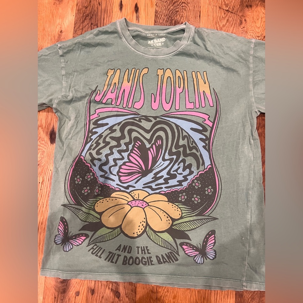 American Eagle Graphic Band T-Shirt - Green